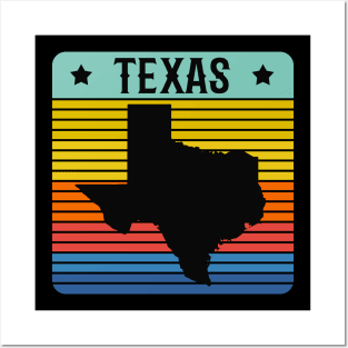 Texas Vintage Retro Style State Texan Posters and Art